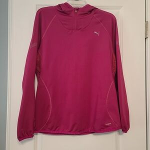 Women's Puma Sz L Long Sleeve Pink Athletic Hoodie